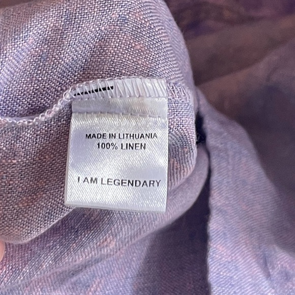 NEW FLAX IRIS Thistle PURPLE Lavender Women's Top TUNIC LONGLINE CREWNECK MEDIUM - Picture 3 of 8